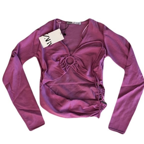 Zara Cut Out Knit Top Size Medium Read Description - Picture 3 of 10